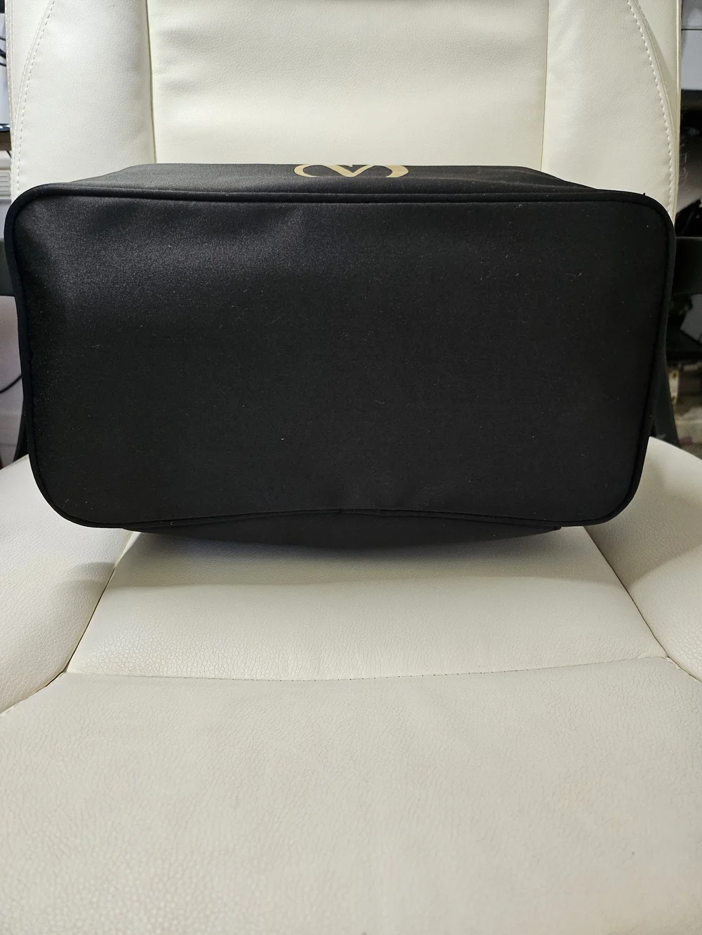 Victoria's Secret Black Cosmetic Bag with Gold VS Logo